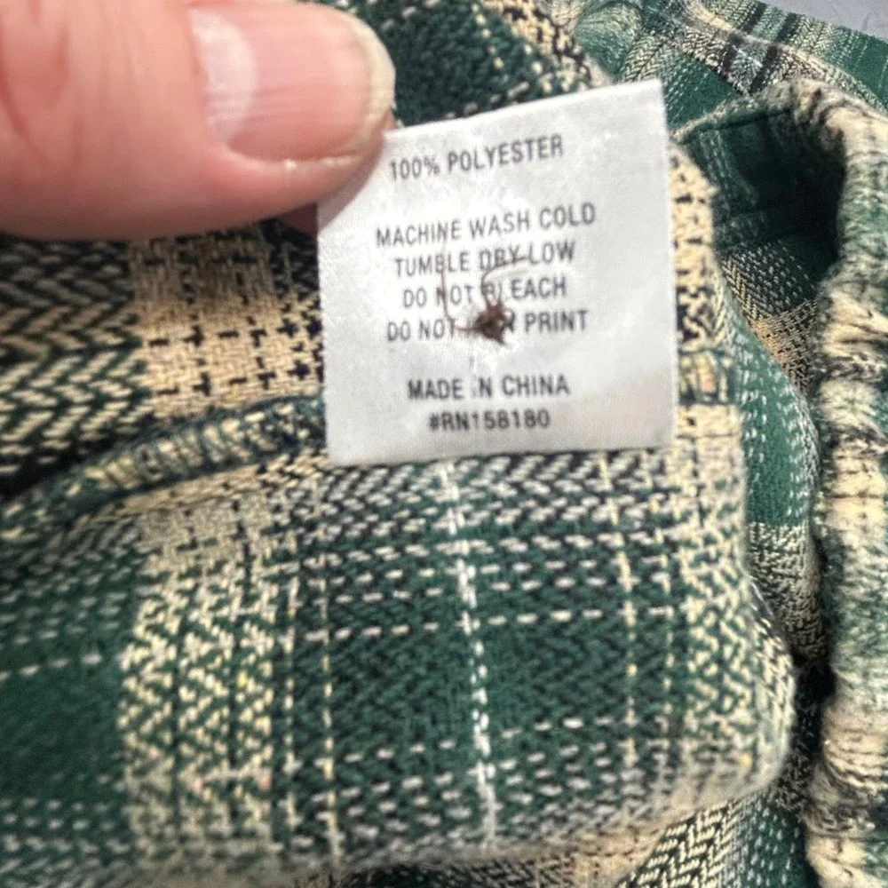 Honor The Gift Flannel Shirt Jacket Womens‎ XL Green Plaid Streetwear NEW